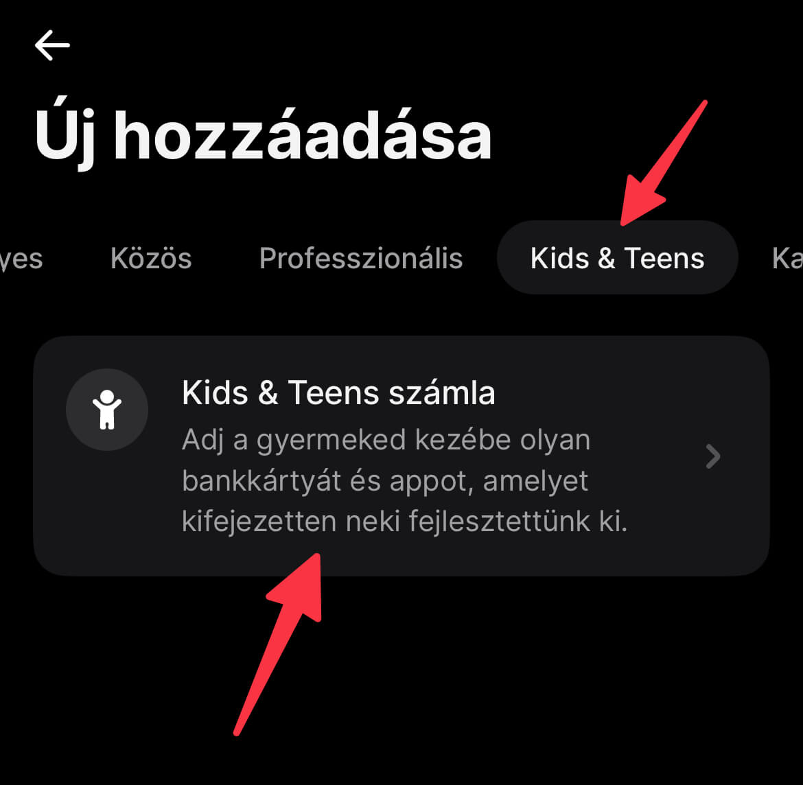 Revolut Kids & Teens számla létrehozása