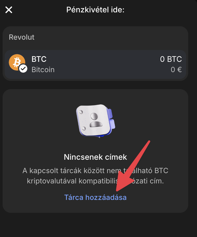 Revolut X kriptotárca hozzáadása