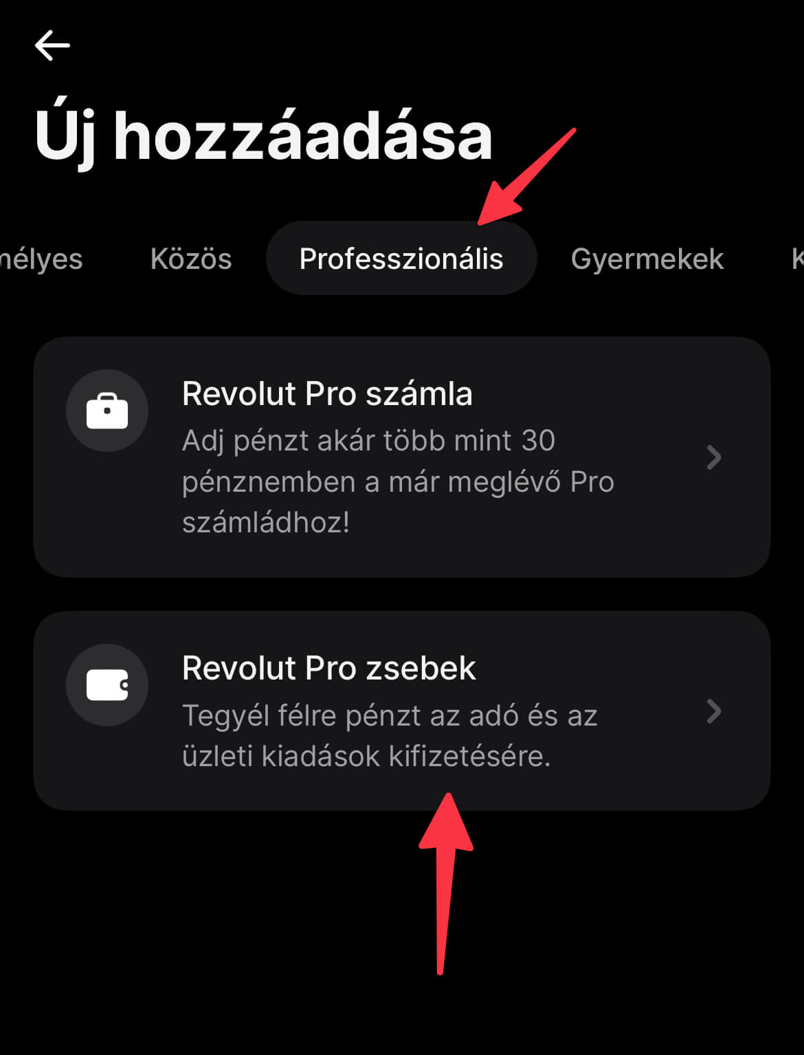 Revolut Pro zsebek létrehozása