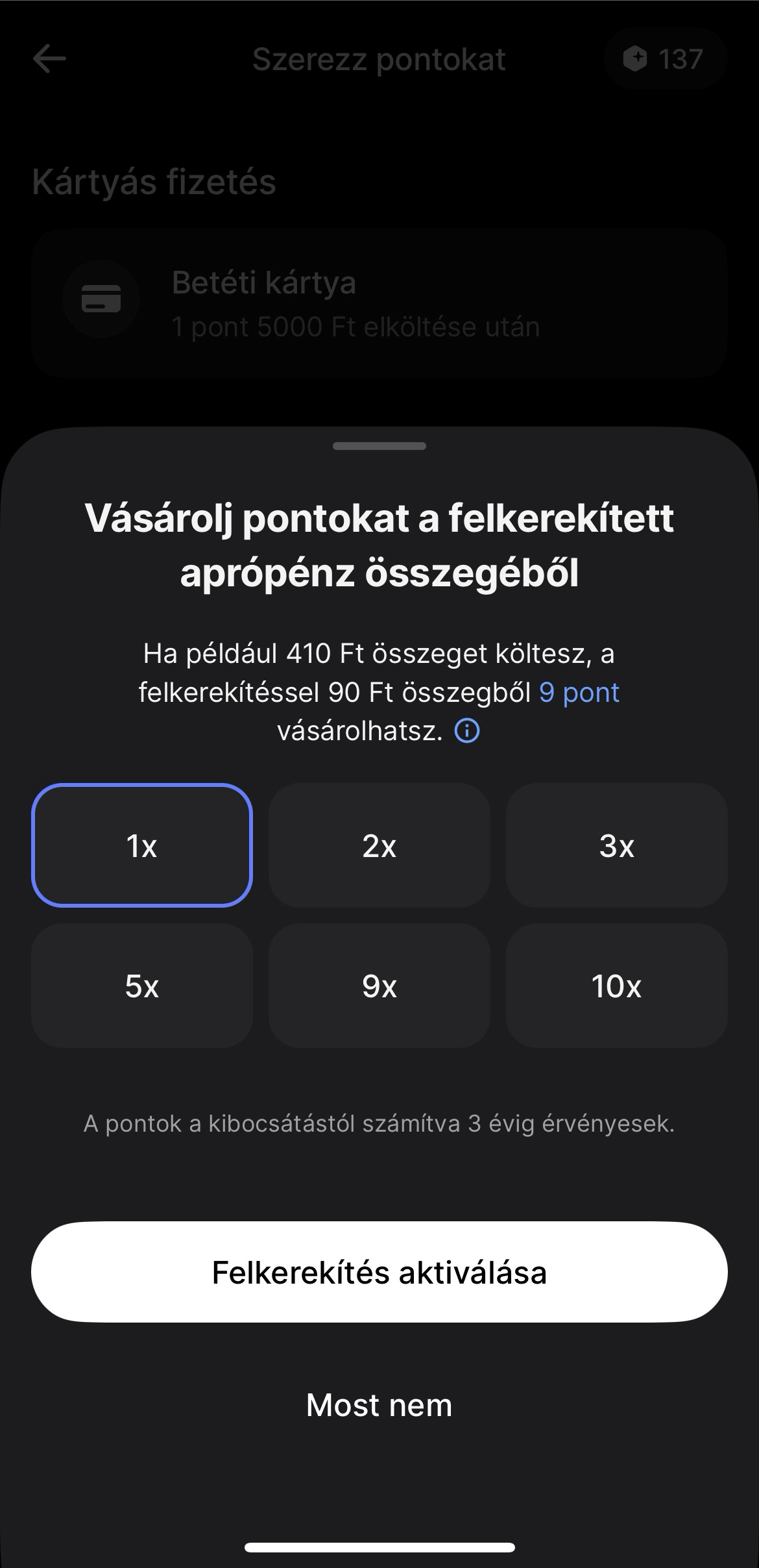RevPontok szerzése aprópénz kerekítéssel