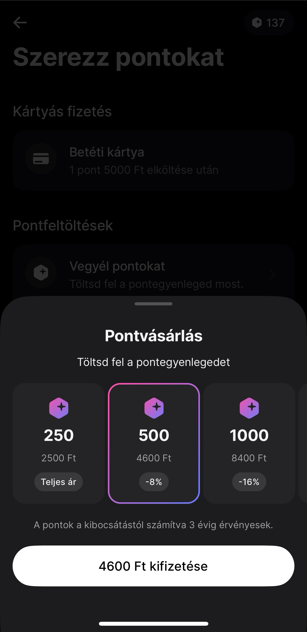 RevPontok vásárlása pénzért